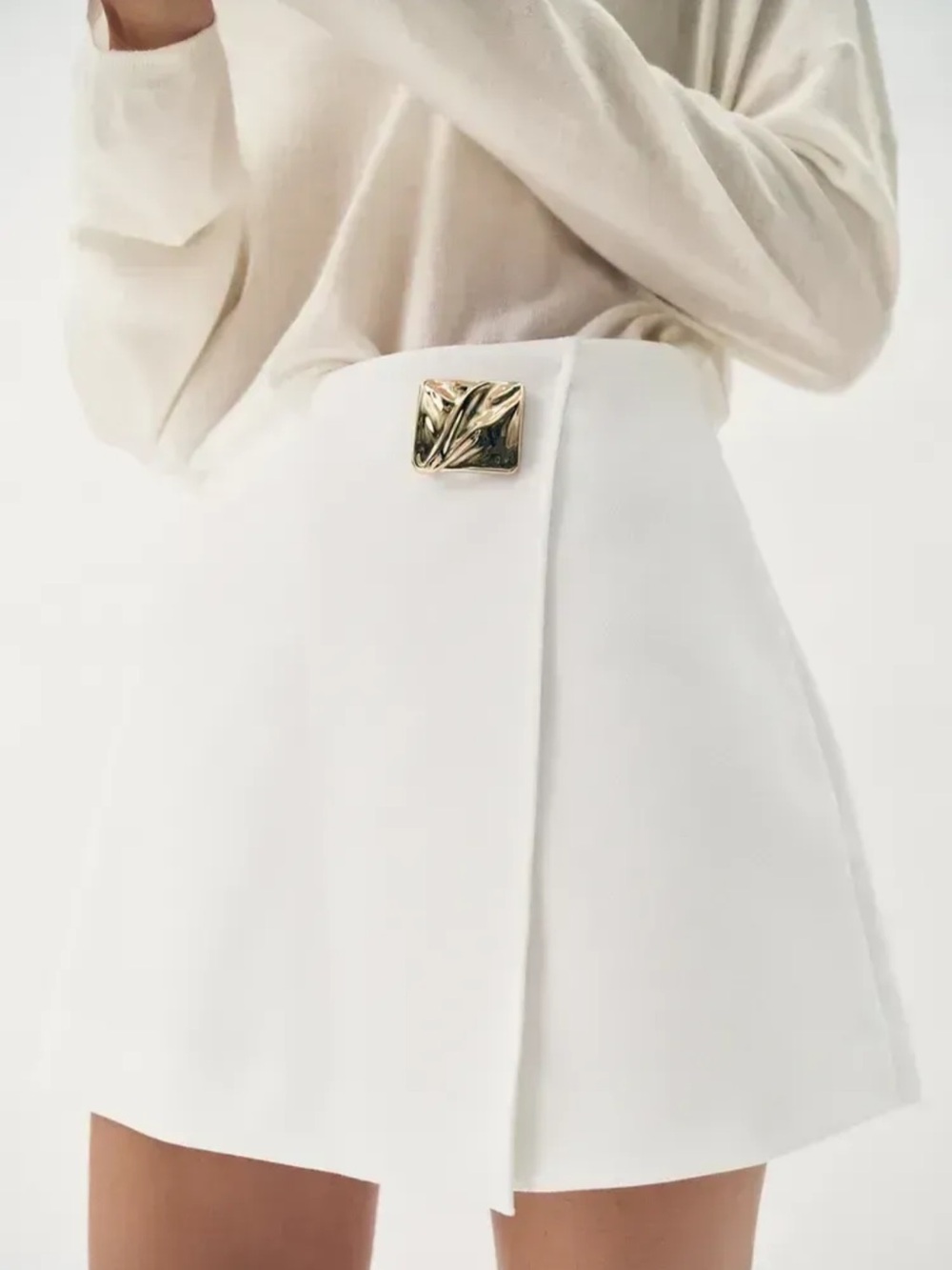 ZARA skort with gold appliqué detail